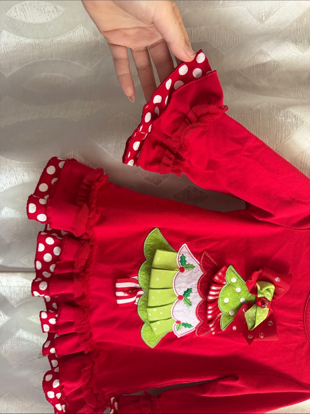 Rare Editions Christmas Ruffle Top - Picture 3 of 5
